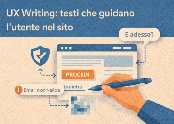 UX Writing testi che guidano lutente nel sito